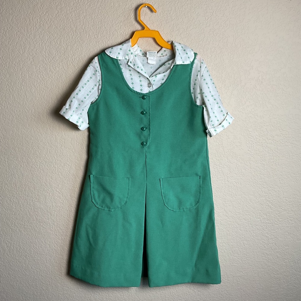 Girls‎ Scouts Vintage Authentic Junior Uniform Blouse Shirt & Dress Size 12